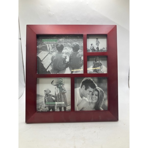 Wexford Home Multi Opening Collage Picture Frame Holds 5 Photos Dark Red - Picture 1 of 6